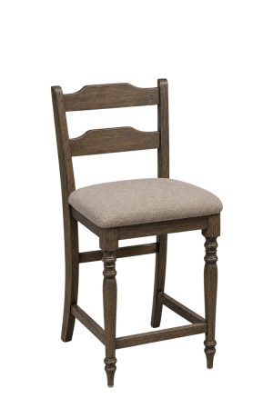 Rachel Chesapeake Oak Wood Bar Stool with Ladder Back