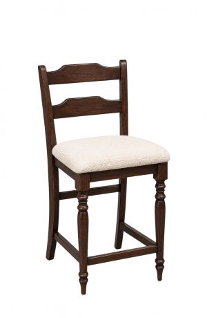 Rachel Mocha Oak Wood Bar Stool with Ladder Back