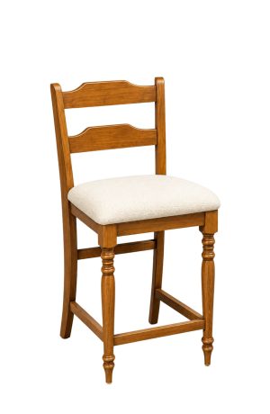 Rachel Oak Wood Bar Stool with Ladder Back in Gold Dust