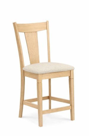 Simply Amish's Allison Natural Wood Bar Stool with High Back