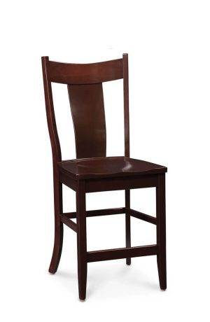 Simply Amish's Arnold Stationary Solid Wood Bar Stool with High Back
