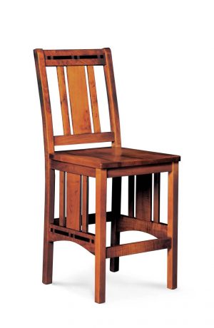 Simply Amish's Aspen Stationary Rustic Wood Bar Stool with Back