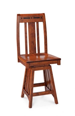 Simply Amish's Aspen Swivel Rustic Wood Bar Stool with High Back