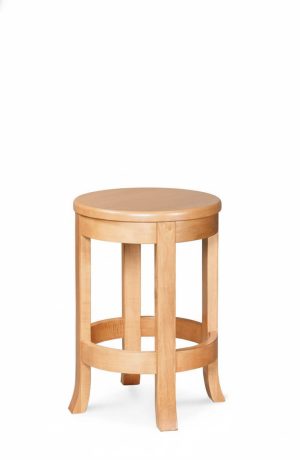 Simply Amish's Belmont Round Backless Swivel Bar Stool with Wood Seat