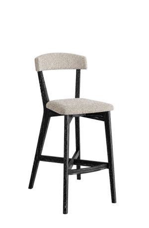 Simply Amish's Black Distressed Wood Bar Stool with Back
