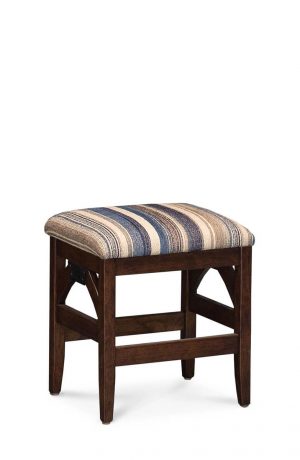 Simply Amish's B&O Railroad© Saddle Backless Stationary Bar Stool with Seat Cushion in Counter Height