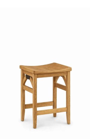Simply Amish's B&O Railroad Natural Oak Backless Saddle Stool