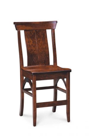 Simply Amish's B&O Railroad© Stationary Mission-Style Wood Bar Stool with High Back