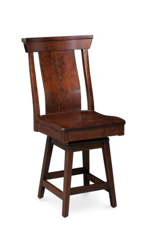 Simply Amish's B&O Railroad Swivel Mission Style Wood Bar Stool with High Back