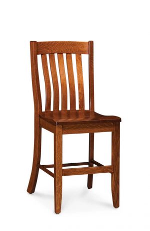 Simply Amish's Bradford Mission Style Stationary Wood Bar Stool with Back