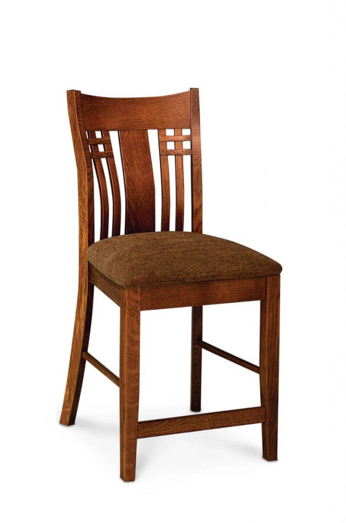 Simply Amish's Bradley Mission Style Wood Bar Stool with Back