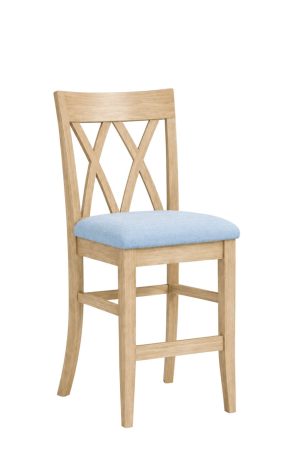 Simply Amish's Bristol Natural Wood Bar Stool with X Back
