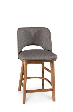 Simply Amish's Broadway Stationary Modern Wood Bar Stool with Upholstered Back