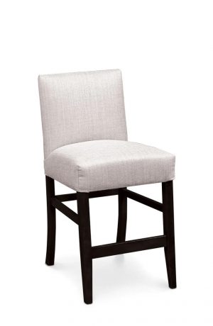 Simply Amish's Claire Modern Stationary Wood Bar Stool with Upholstered Back and Seat
