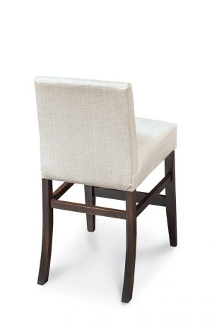 Simply Amish's Claire Modern Stationary Wood Bar Stool with Upholstered Back and Seat - Back View