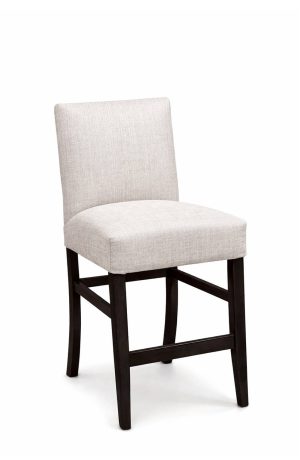Simply Amish's Claire Modern Stationary Wood Bar Stool with Upholstered Back and Seat
