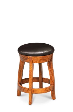 Simply Amish's Clayton Round Backless Swivel Bar Stool in Oak