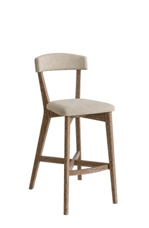 Simply Amish's Cole Oak Mid-Century Modern Bar Stool with Back