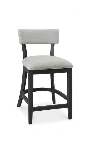 Simply Amish's Kimberly Black Wood Bar Stool with Gray Fabric