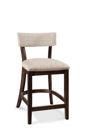Simply Amish's Kimberly Stationary Wood Upholstered Bar Stool with Back