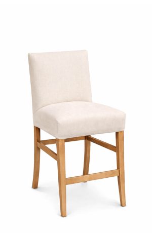 Simply Amish's Natural Wood Bar Stool with Upholstered Back and Seat