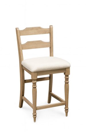 Simply Amish's Rachel Farmhouse Wood Bar Stool with Back