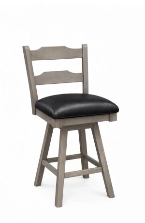 Simply Amish's Gray Wood Swivel Bar Stool with Back