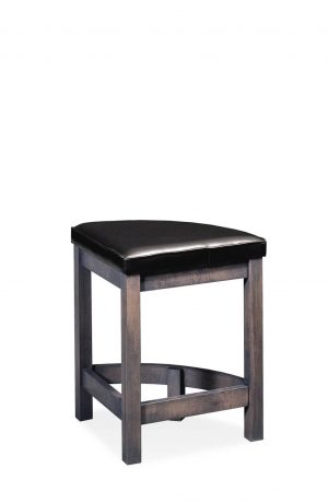 Simply Amish's Sector Backless Triangle Shaped Wood Bar Stool with Leather Seat