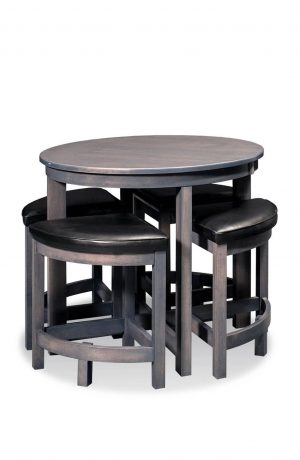 Simply Amish's Sector Triangle Backless Bar Stools Shown with Round Table