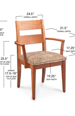 38 simply-amish-cadira-solid-wood-arm-chair-with-ladder-back-and-fabric-seat Dining