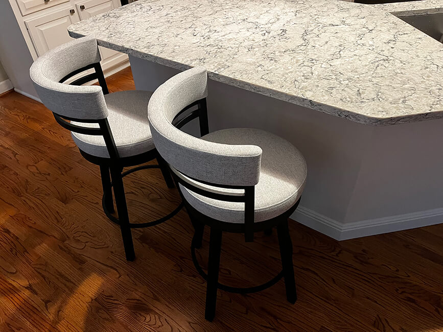 Amisco's Ronny Black Swivel Counter Stools in Customer's Kitchen