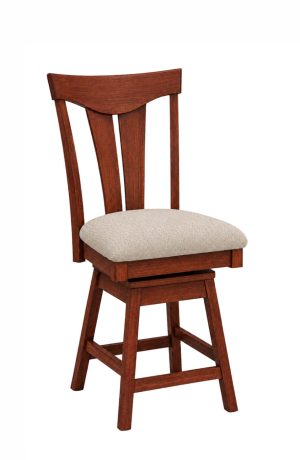 Cherry Oak Wood Swivel Barstool Simply Amish Dayton
