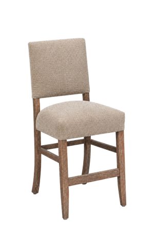 Cornelia Upholstered Oak Wood Bar Stool with Back