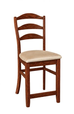 Hamilton Cherry Oak Wood Bar Stool with Back