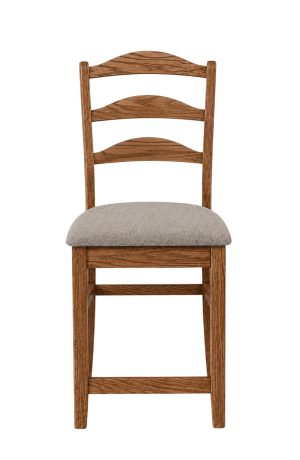 Hamilton Amish Farmhouse High Back Stationary Wood Stool