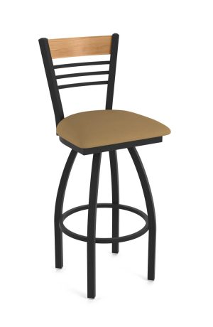 Holland's 880 Eleanor Black Swivel Bar Stool with Ladder Back