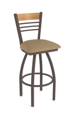 Holland's 880 Eleanor Bronze Swivel Bar Stool with Ladder Back