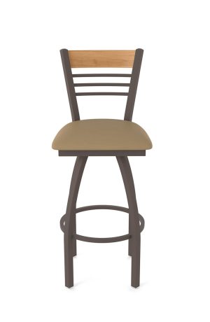 Holland's 880 Eleanor Bronze Swivel Bar Stool with Ladder Back - Front