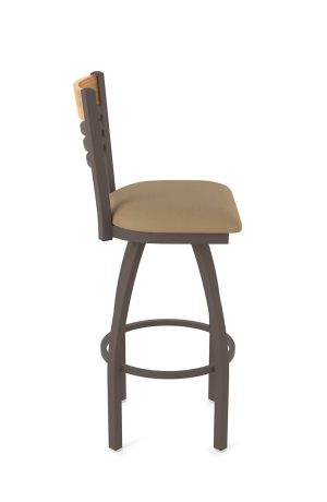 Holland's 880 Eleanor Bronze Swivel Bar Stool with Ladder Back - Side