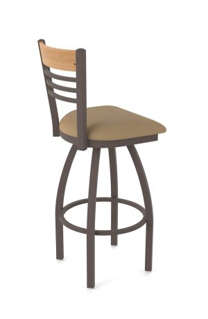 Holland's 880 Eleanor Bronze Swivel Bar Stool with Ladder Back - Side Back