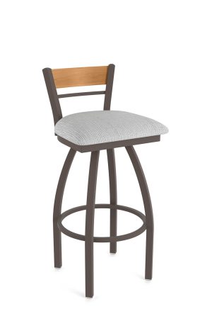 Holland's 881 Revelle Bronze Swivel Bar Stool with Gray Seat Cushion