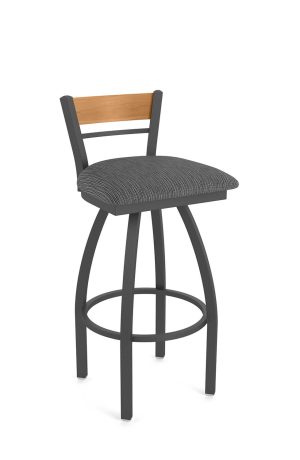 Metal Finish: Pewter • Seat Cushion: Graph Coal, fabric grade 1 • Back Wood Finish: Medium