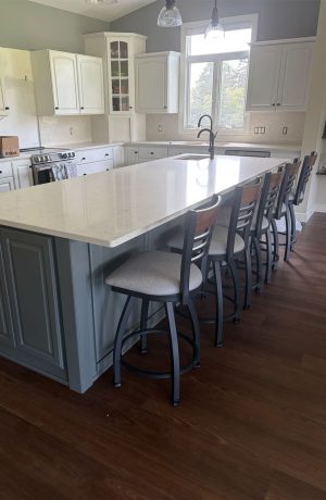 Holland's Eleanor 880 Swivel Bar Stools in Customer's Modern Transitional Kitchen