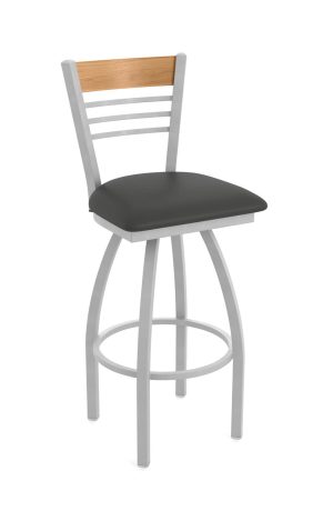 Holland's Eleanor Silver Swivel Bar Stool with Ladder Back #880