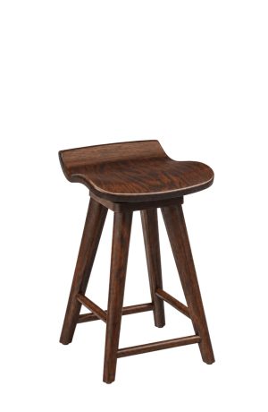 Mason Bourbon Oak Backless Swivel Bar Stool