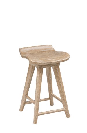 Mason Natural Oak Backless Swivel Bar Stool