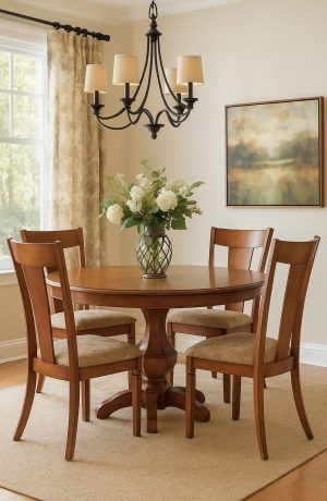 Simply Amish's Allison Solid Wood Dining Chairs in Elegant Dining Room