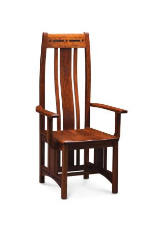 Simply Amish's Aspen Wood Arm Chair with High Back