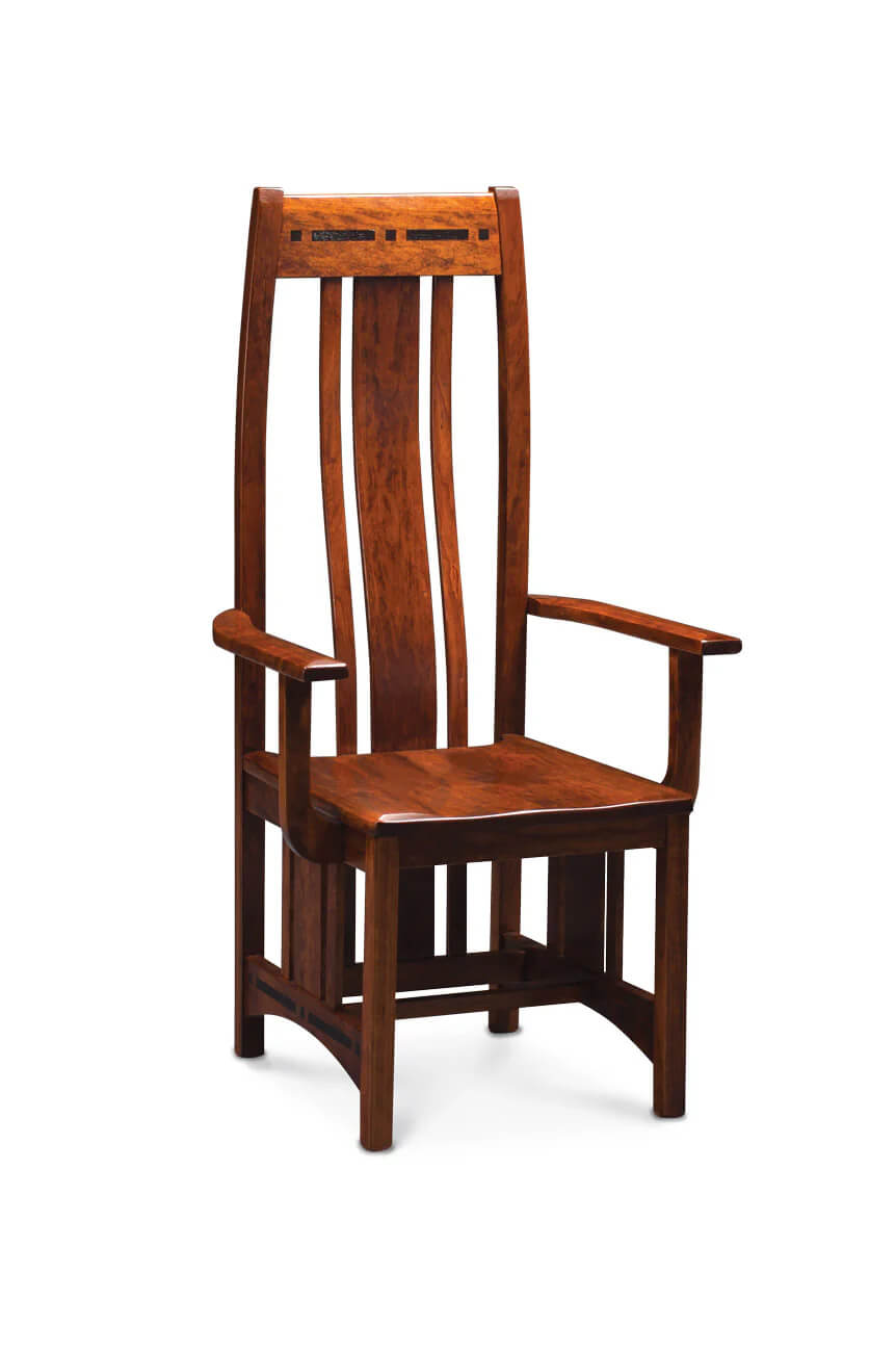 Aspen Mission-Style Wood Arm Chair with High Back