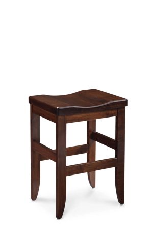 Simply Amish's Bowen Solid Wood Stationary Backless Bar Stool with Saddle Seat
